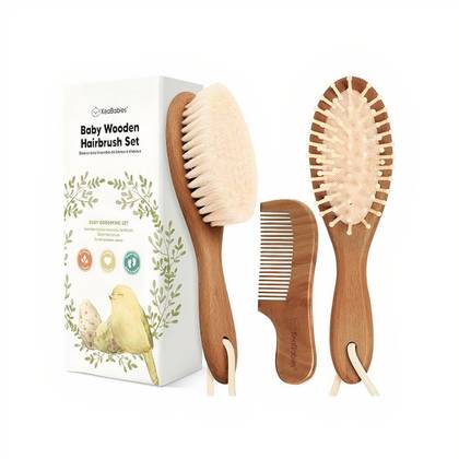 Μια προώθηση από το Keababies Dark Walnut Wooden Baby Brush & Comb